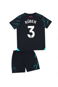 Fotbalové Dres Manchester City Ruben Dias #3 Dětské Třetí Oblečení 2023-24 Krátký Rukáv (+ trenýrky)